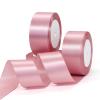 1-1/2 inch 125 Yard Pink Satin Ribbon Arts Crafts Sewing 25 Yard Each Roll Satin Ribbon for Flower Bouquet Ribbons for Christmas Tree DIY Decoration (Peony Pink, 1-1/2 inch,Pack of 5) view 3