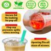 Aestleaf 100 Pack 16 oz Clear Plastic Cups with Lids, Disposable Plastic Iced Coffee Cups with Strawless Sip-Lids, To Go Coffee Cup for Smoothie, Milkshake, Cold Drinks view 2
