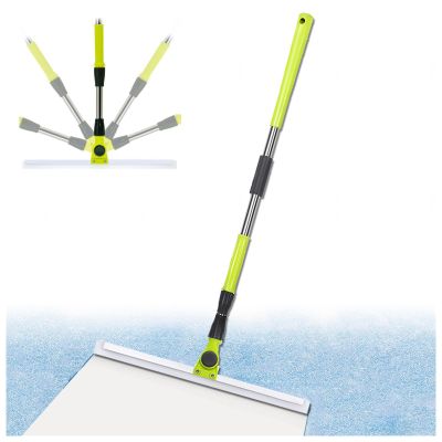 RRRYYYZZ Silicone Brooms for Floor Cleaning, with 51 Long Handle Floor Squeegee for Concrete Floor, Silicone Broom for Concrete Floor,Bathroom Tile