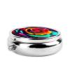 Metal Pill Box 2.0x2.0x0.7 in Mini Travel Medicine Pill Organizer Box for Purse Pocket Colorful Rose Printed view 3