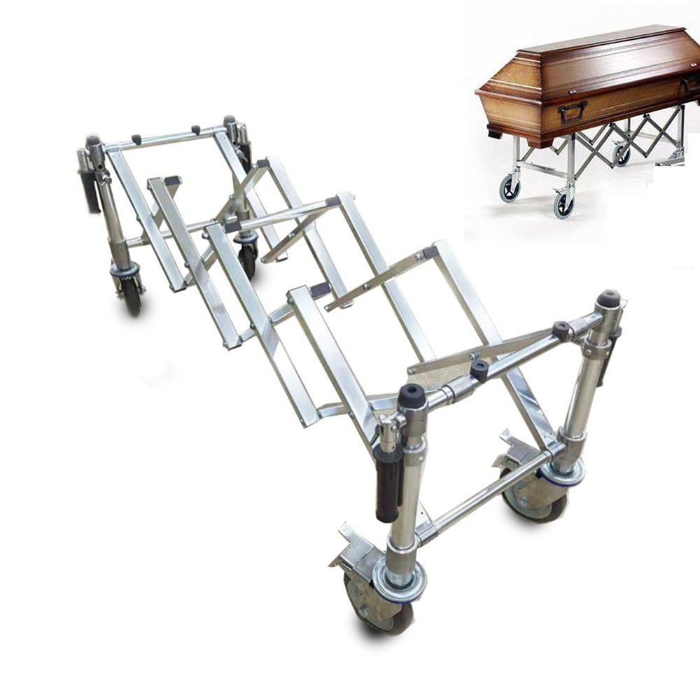 KJLYLPP Aluminum Alloy Coffin Trolley Funeral Coffin Rack Trolley Aluminum Alloy Folding Coffin Rack Trolley Telescopic Funeral Rack