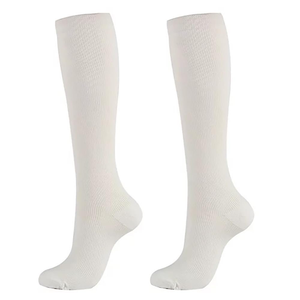 2Pairs Compression Socks for Women & Men Circulation 15-20 mmHg Support for Athletic Running Cycling,Knee High Compression Socks