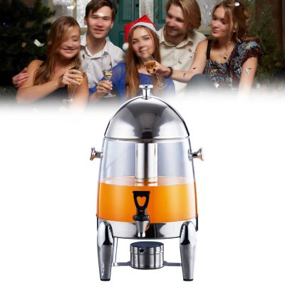 12L Stainless Steel Commercial Juice Bucket Cold Drinks Dispenser For Home Parties Events With Electric Heating Function