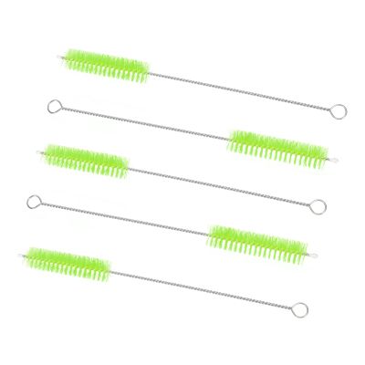 PATIKIL 8"x9/16" Long Straw Brush, 5Pcs Drinking Straw Cleaning Brush Nylon Pipe Tube Cleaner Brush for Cleaning Straws Pot Spout, Green