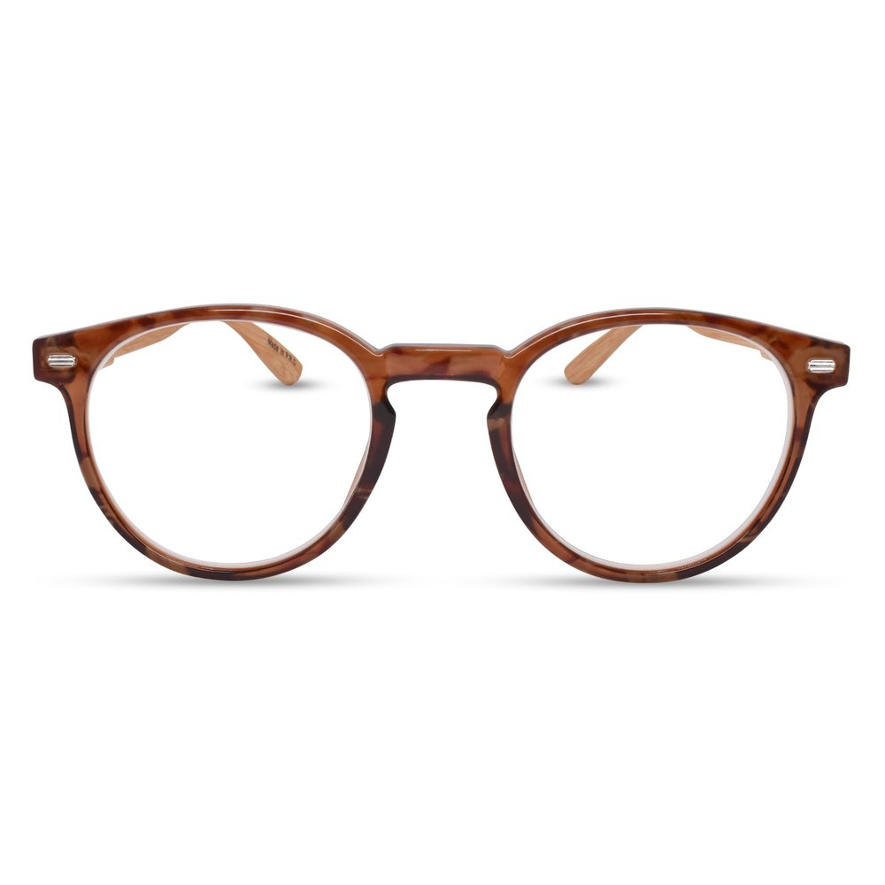 2SeeLife Small Round Bamboo Reading Glasses for Women  NarrowMedium Fit, Durable & Sturdy Frame, Premium Readers, Brown, +1.00