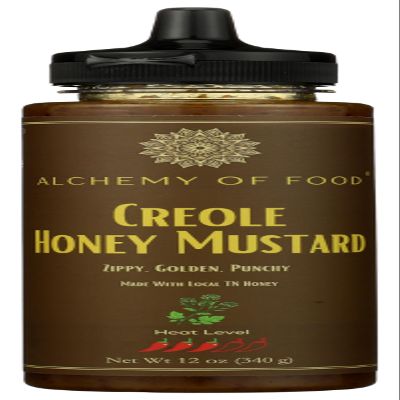 Alchemy of Food Creole Honey Mustard Sweet & Tangy Mustard with Local Tennessee Honey and Creole Spices Clean Label, All-Natural Condiment for Sandwiches, Meats, Salmon & More 12 oz