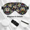 Autism Awareness Puzzle Pieces Heart print Unisex Sleeping Eye Mask,Soft Blocking Eye Mask Adjustable Strap Sleeping Face mask view 4
