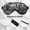 Barber Shop Monochrome Style print Unisex Sleeping Eye Mask,Soft Blocking Eye Mask Adjustable Strap Sleeping Face mask view 4