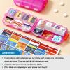 14 Grids Travel Pill Organizer Box with 415-Pcs Medicine Name Labels - Pocket Daily Pharmacy Case Container Kit - Travel Medication Holder Dispenser for Fish Oil Vitamin Supplement Storage -Clear Pink view 4