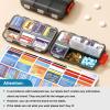 14 Grids Travel Pill Organizer Box with 415-Pcs Medicine Name Labels - Pocket Daily Pharmacy Case Container Kit - Travel Medication Holder Dispenser for Fish Oil Vitamin Supplement Storage -Clear Grey view 4