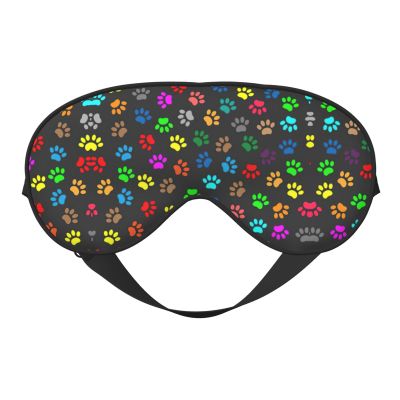 Colorful Dog Paw Print Black print Unisex Sleeping Eye Mask,Soft Blocking Eye Mask Adjustable Strap Sleeping Face mask