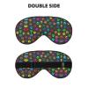 Colorful Dog Paw Print Black print Unisex Sleeping Eye Mask,Soft Blocking Eye Mask Adjustable Strap Sleeping Face mask view 2