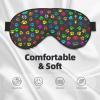 Colorful Dog Paw Print Black print Unisex Sleeping Eye Mask,Soft Blocking Eye Mask Adjustable Strap Sleeping Face mask view 3