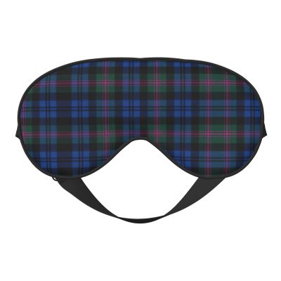 Blue and Green Scottish Tartan print Unisex Sleeping Eye Mask,Soft Blocking Eye Mask Adjustable Strap Sleeping Face mask
