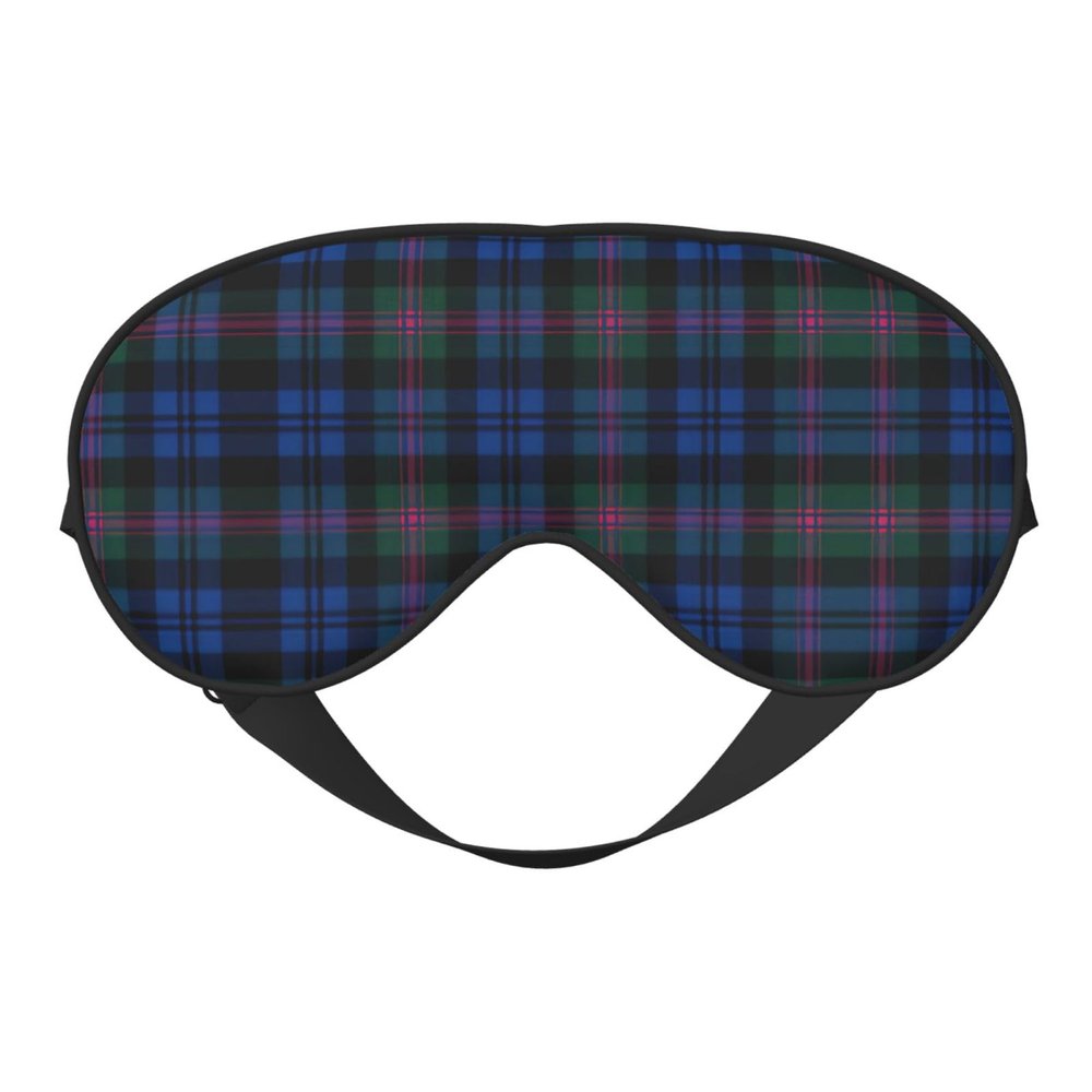 Blue and Green Scottish Tartan print Unisex Sleeping Eye Mask,Soft Blocking Eye Mask Adjustable Strap Sleeping Face mask