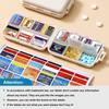 14 Grids Travel Pill Organizer Box with 415-Pcs Medicine Name Labels - Pocket Daily Pharmacy Case Container Kit - Travel Medication Holder Dispenser for Fish Oil Vitamin Supplement Storage - Khaki view 4