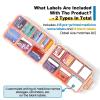 14 Grids Travel Pill Organizer Box with 415-Pcs Medicine Name Labels - Pocket Daily Pharmacy Case Container Kit - Travel Medication Holder Dispenser for Fish Oil Vitamin Supplement Storage - Pink view 3