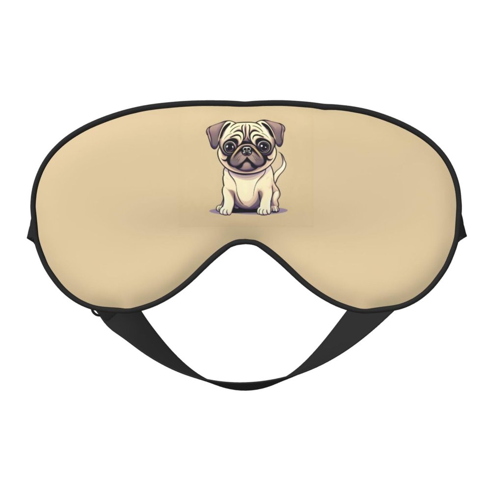 Funny Cartoon Pug Puppy Dogs print Unisex Sleeping Eye Mask,Soft Blocking Eye Mask Adjustable Strap Sleeping Face mask
