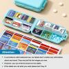 14 Grids Travel Pill Organizer Box with 415-Pcs Medicine Name Labels - Pocket Daily Pharmacy Case Container Kit - Travel Medication Holder Dispenser for Fish Oil Vitamin Supplement Storage - Sky Blue view 4