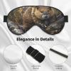 beaver working print Unisex Sleeping Eye Mask,Soft Blocking Eye Mask Adjustable Strap Sleeping Face mask view 4