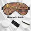 African Textile Patchwork print Unisex Sleeping Eye Mask,Soft Blocking Eye Mask Adjustable Strap Sleeping Face mask view 4