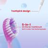 20Pack Mini Disposable Toothbrushes Set 5-in-1 Portable Pre-Pasted Travel Toothbrush with Toothpaste + Tongue Scraper + Floss + Pick Individually Wrapped Small Prepasted Toothbrush for Kids Adults view 2