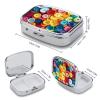 Pill Box 2 Compartment Small Pill Case for Purse & Pocket Colorful Buttons Square Pill Box Cute Vitamins Fish Oil Supplements Oil Storage Box Portable Pill Containe Travel Gift view 2