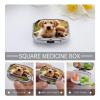 Pill Box 2 Compartment Small Pill Case for Purse & Pocket Cute Golden Retriever Puppy Square Pill Box Cute Vitamins Fish Oil Supplements Oil Storage Box Portable Pill Containe Travel Gift view 3