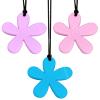 3 Pcs Flower Silicone Chewing Necklace Suitable for Sensory Children, for Boys and Girls with Autism, ADHD, Anxiety or SPD Chewing Fidgeting for Boys Girls Adults Chewer view 1