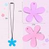 3 Pcs Flower Silicone Chewing Necklace Suitable for Sensory Children, for Boys and Girls with Autism, ADHD, Anxiety or SPD Chewing Fidgeting for Boys Girls Adults Chewer view 2