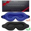 BeeVines Sleep Mask, 2 Pack 3D Contoured Sleeping Eye Masks for Lash Extensions, Night Molded Covers with Adjustable Strap, Eye Shade Cover Lashes Extension for Traveling Yoga Nap(Black & Blue) view 1
