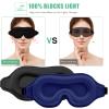 BeeVines Sleep Mask, 2 Pack 3D Contoured Sleeping Eye Masks for Lash Extensions, Night Molded Covers with Adjustable Strap, Eye Shade Cover Lashes Extension for Traveling Yoga Nap(Black & Blue) view 3