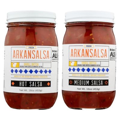 Arkansalsa Small Batch Original and Hot Salsa, Arkansas's Original Sauce, Hand Crafted & All-Natural Ingredients from Garden to Jar, 16 oz (2 Pack)