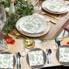 200 Pcs Sage Green Floral Paper Napkins Bulk Disposable Guest Hand Towels for Bathroom Green and White Cocktail Dinner Napkins for Wedding Bridal Shower Baby Shower Birthday Table Party Supplies view 4