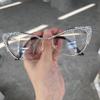 bullabulling Rhinestones Bling Diamond Cateye Reading Glasses Women Blue Light Blocking (silver, 1.0, x) view 2