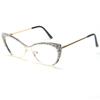 bullabulling Rhinestones Bling Diamond Cateye Reading Glasses Women Blue Light Blocking (silver, 1.0, x) view 4