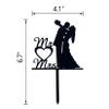 OIXCMNJQ Mr & Mrs Black Acrylic Cake Topper, Bride and Groom, Wedding Party Decorations Supplies view 4