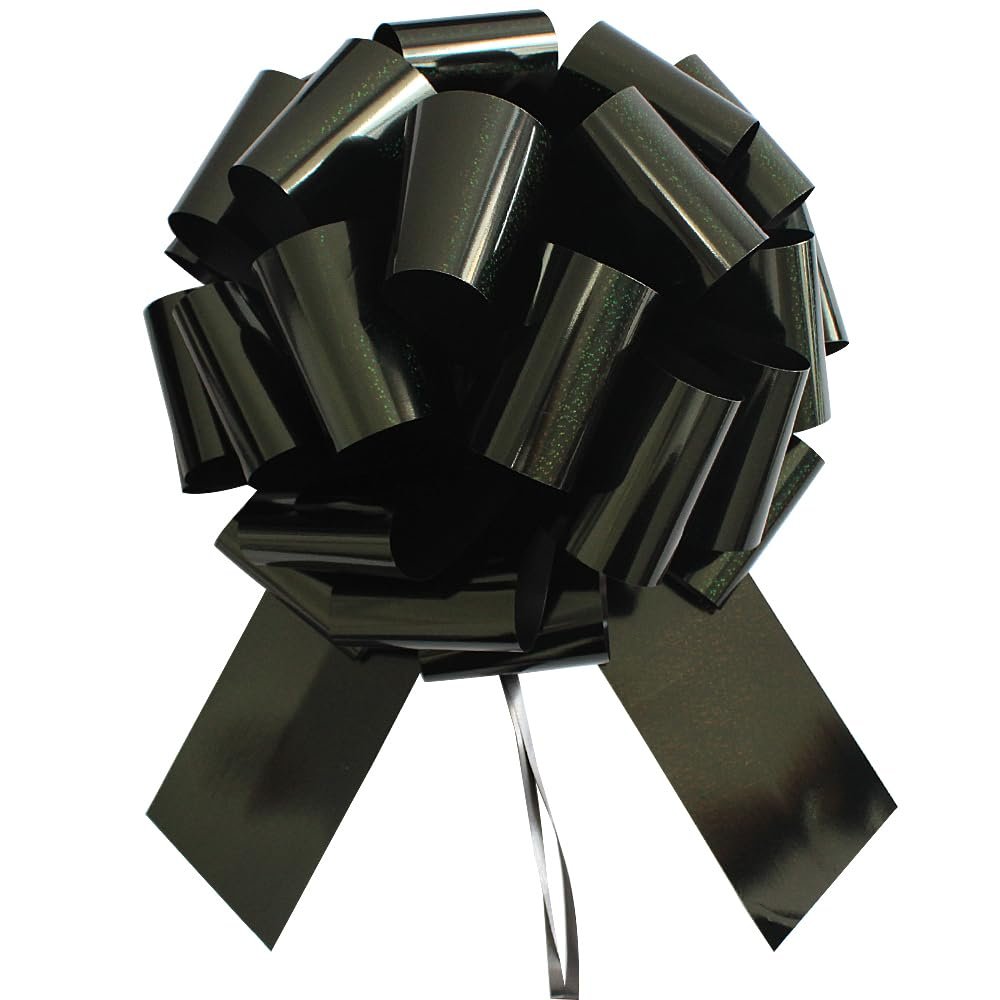 1Pc Giant Pull Bows,16 Inch Giant Car Bow Large Gift Bow Large Christmas Gift Refrigerator New House Bicycle and Party Decoration Giant Gift Packaging Bow (Black)