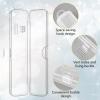 COMNICO Travel Toothbrush Case, 2 Pcs Travel Size Toothbrush Holder Portable Clear Toothbrush and Toothpaste Storage Container Hard Plastic Transparent Toothbrush Carrying Box for Travel Use view 3