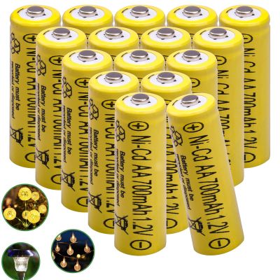 16 Pack AA 700mAh 1.2V NiCd Rechargeable Batteries for Solar Lights