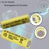 16 Pack AA 700mAh 1.2V NiCd Rechargeable Batteries for Solar Lights view 4