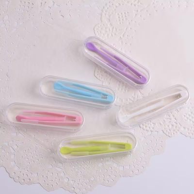 PurYupearl 5-Compartment Multicolor Geometric Contact Lens Tool Case Set with Soft Tip Applicator, Zipper Closure, Strap Handle, for Contact Lens Users