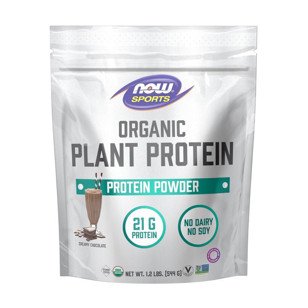 Now Sports Organic Plant Protein, Chocolate Flavor, Vegan Powder, 1 lb.