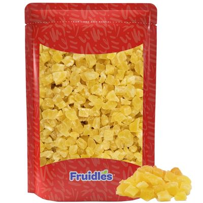 Fruidles Dried Pineapple Diced, Non-GMO Chewy, And Firm Dehydrated Pineapple (1 Pound)