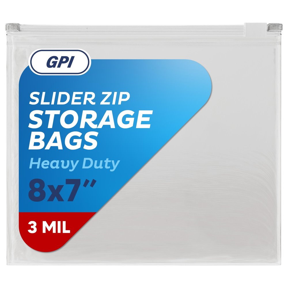 1000 Count - Slider Zip Quart Food Storage Bags, 8" x 7" 3 Mil Heavy Duty, Strong & Durable For Freezer Storage, For Sandwiches, Snacks & More. GPI