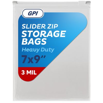 1000 Count - Slider Zip Food Storage Sandwich Bags, 7" x 9" 3 Mil Heavy Duty, Strong & Durable For Freezer Storage, For Sandwiches, Snacks & More. GPI