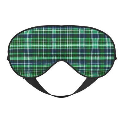 Blue and Green Scottish Tartan print Unisex Sleeping Eye Mask,Soft Blocking Eye Mask Adjustable Strap Sleeping Face mask