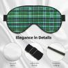 Blue and Green Scottish Tartan print Unisex Sleeping Eye Mask,Soft Blocking Eye Mask Adjustable Strap Sleeping Face mask view 4