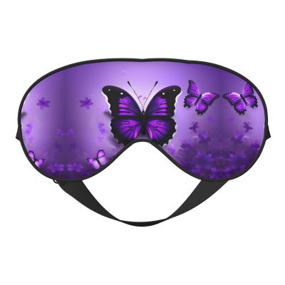 Lovely Purple Butterflys print Unisex Sleeping Eye Mask,Soft Blocking Eye Mask Adjustable Strap Sleeping Face mask