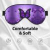 Lovely Purple Butterflys print Unisex Sleeping Eye Mask,Soft Blocking Eye Mask Adjustable Strap Sleeping Face mask view 3